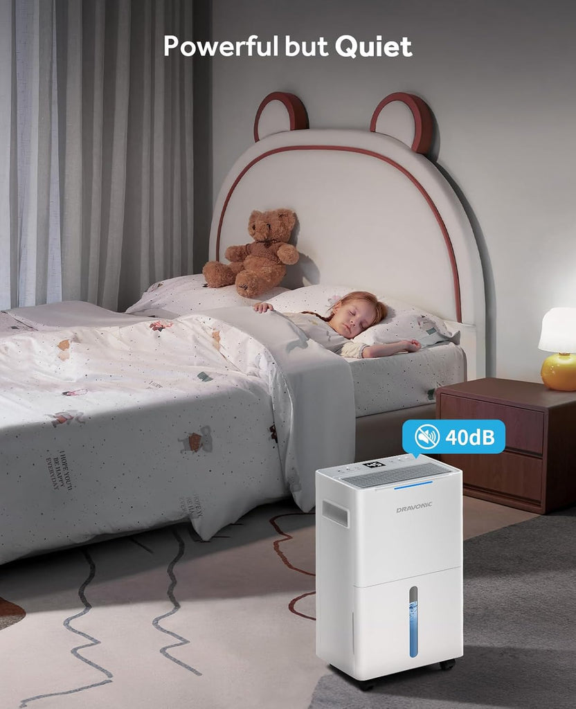 21 Pints Dehumidifier for Basement - 1500 Sq.ft Dehumidifiers for Home, Bedroom & Bathroom with Continuous Drain Hose