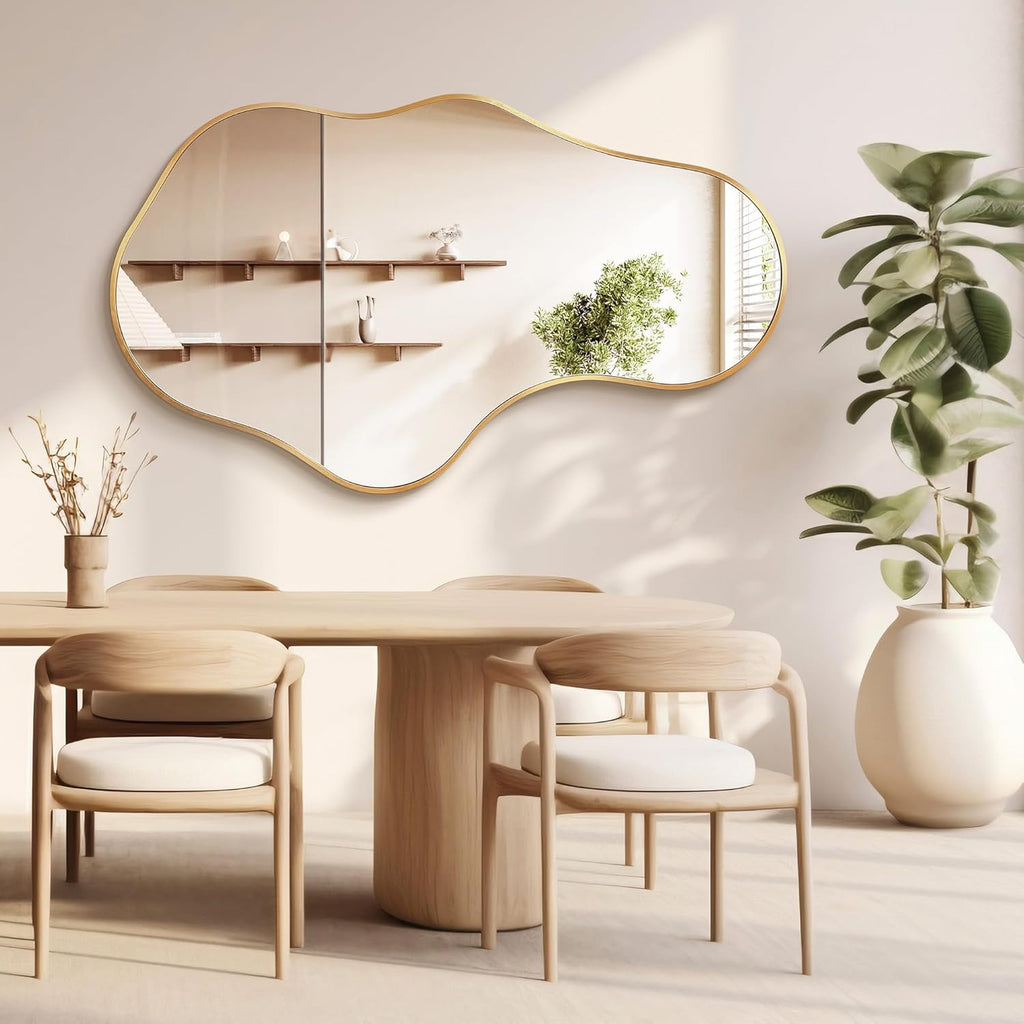Irregular Wall Mirror - Wall Mirrors Decorative 22"x 36" Asymmetrical Abstract Mirror Aviation Aluminum Alloy Frame