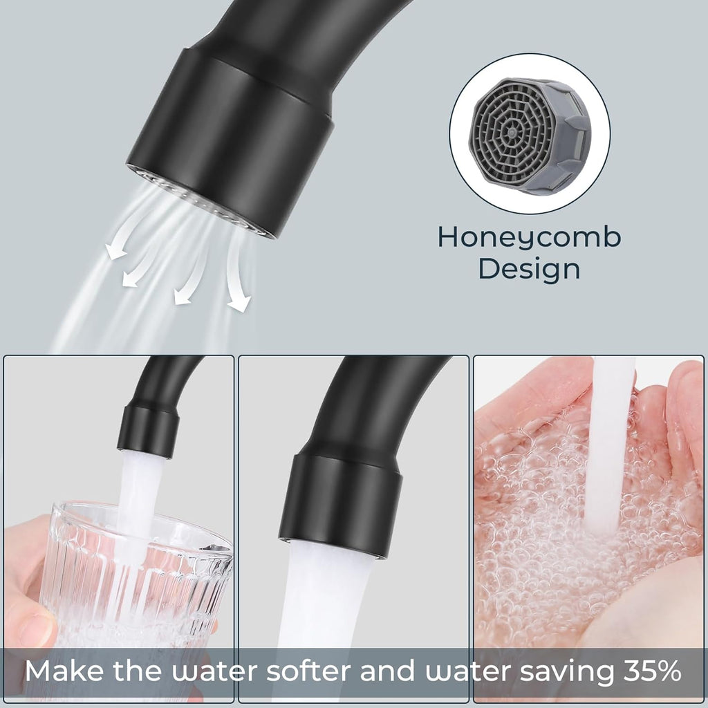4 inches Bathroom Faucet for 3 Hole,2-Handle Bathroom Sink Faucets with Pop Up Drain (Matte Black)