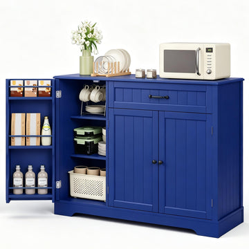 Sideboard Cabinet, Buffet Cabinet with Storage, Navy Blue