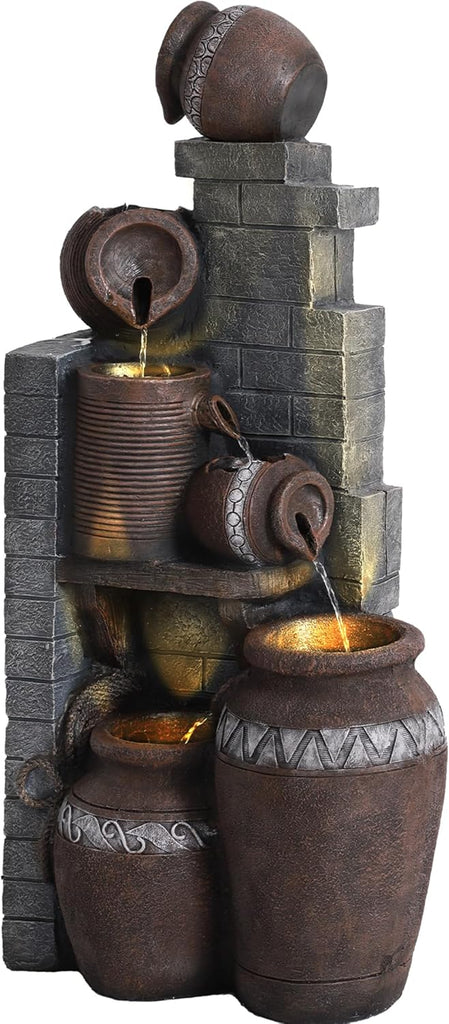 6-Tiers Garden Waterfall Fountain Outdoor
