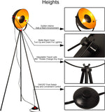 Industrial Tripod Floor Lamp, Modern Satellite Tall Standing Lamps Black Gold (No Bulbs)