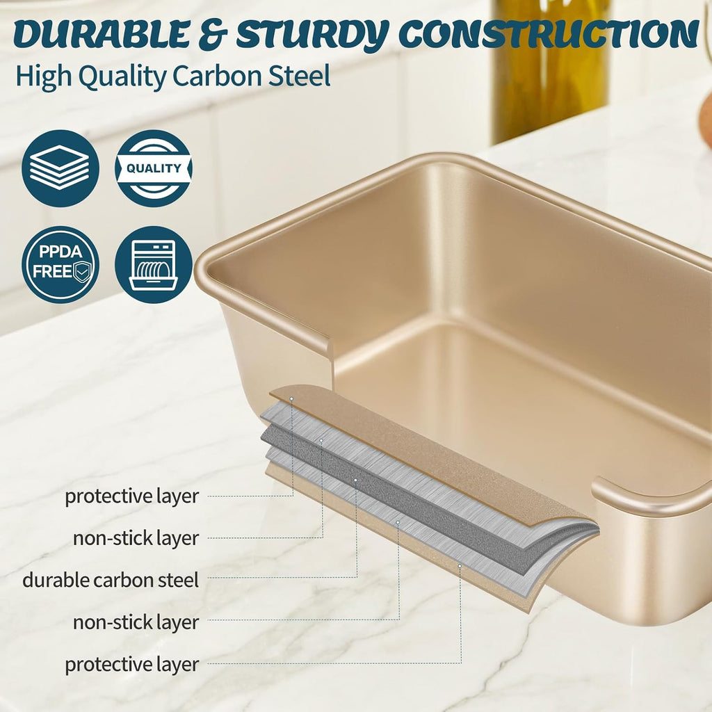 Pans Set, Nonstick Stackable Bakeware Sets, Oven Pans for Cooking, 6 Pieces Sheets Set Including Cookie Sheet, Deep