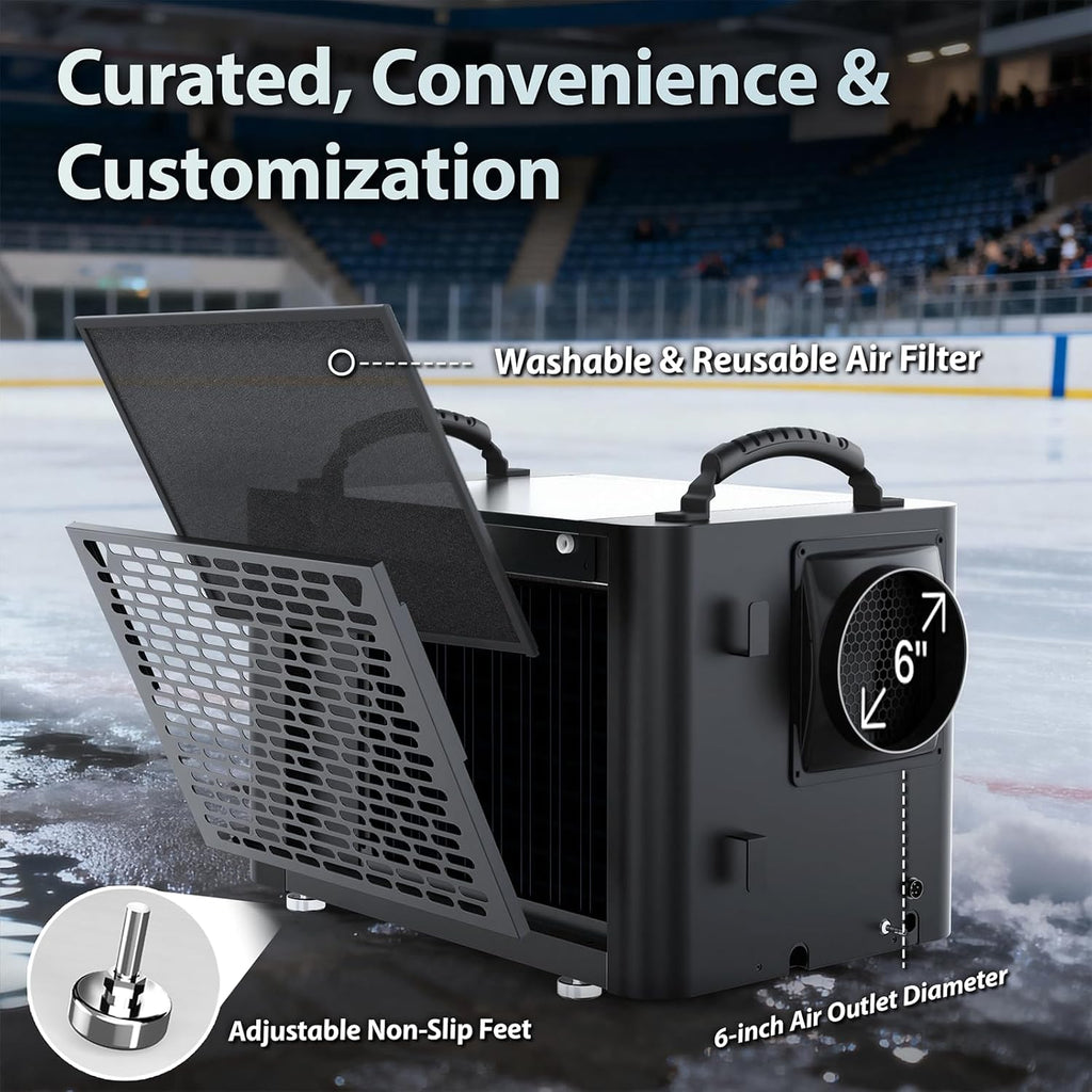 155 Pints Commercial Dehumidifier for Basement with Pump and Drain Hose, Large Space Dehumidifier for Crawl Space