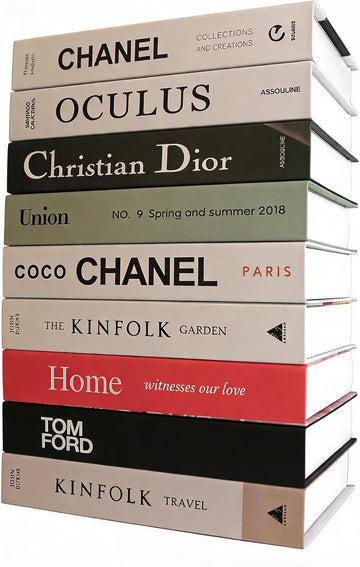 9 Pcs Decorative Books Aesthetic Chic Faux Book Set for Room Décor,Modern Home Decor Coffee Table Decor