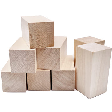 8 Pcs Basswood for Carving - 4x2x2 Inch Basswood Blocks for Whittling and Wood Craft
