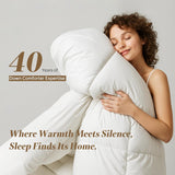 Luxury Feather Down Fiber Comforter King, Ultra-Soft Egyptian Cotton-Blend Fabric