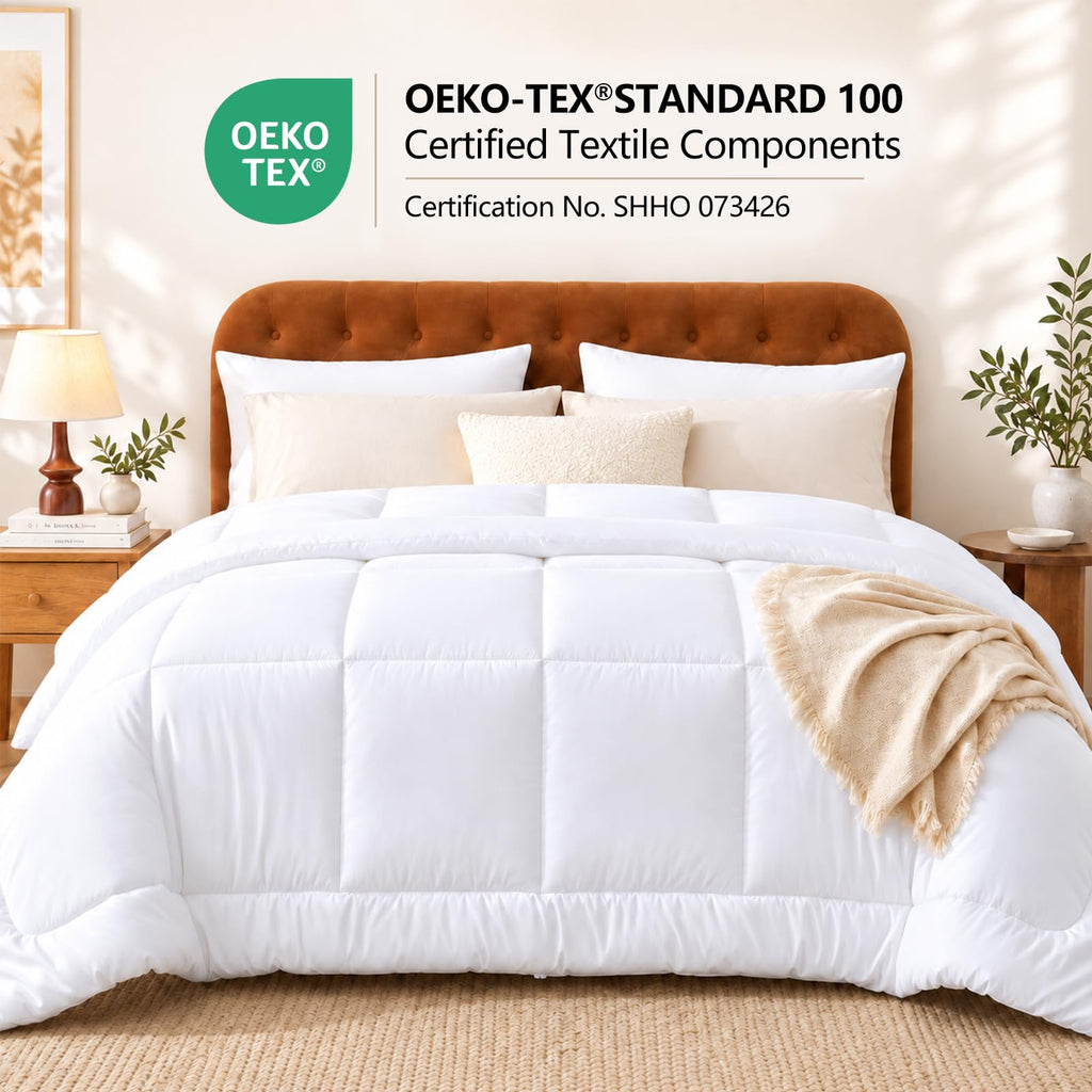 Queen Size Duvet Insert, Down Alternative Comforter, White