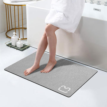 Diatomaceous Earth Bath Mat Stone Bath Mats, 17"x27.5", Grey