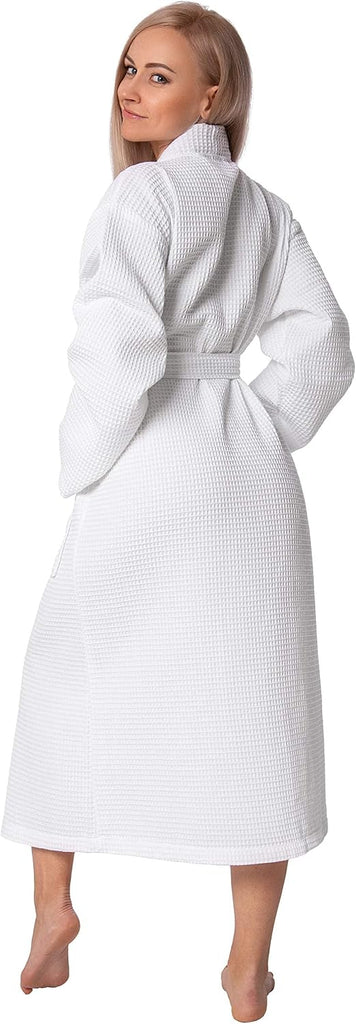 100% Turkish Cotton Waffle Women's Bathrobe, Soft Spa & Hotel