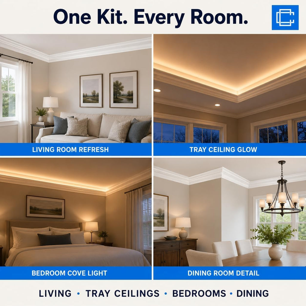 Foam Crown Molding Samples | 6 Profile & Size Swatches