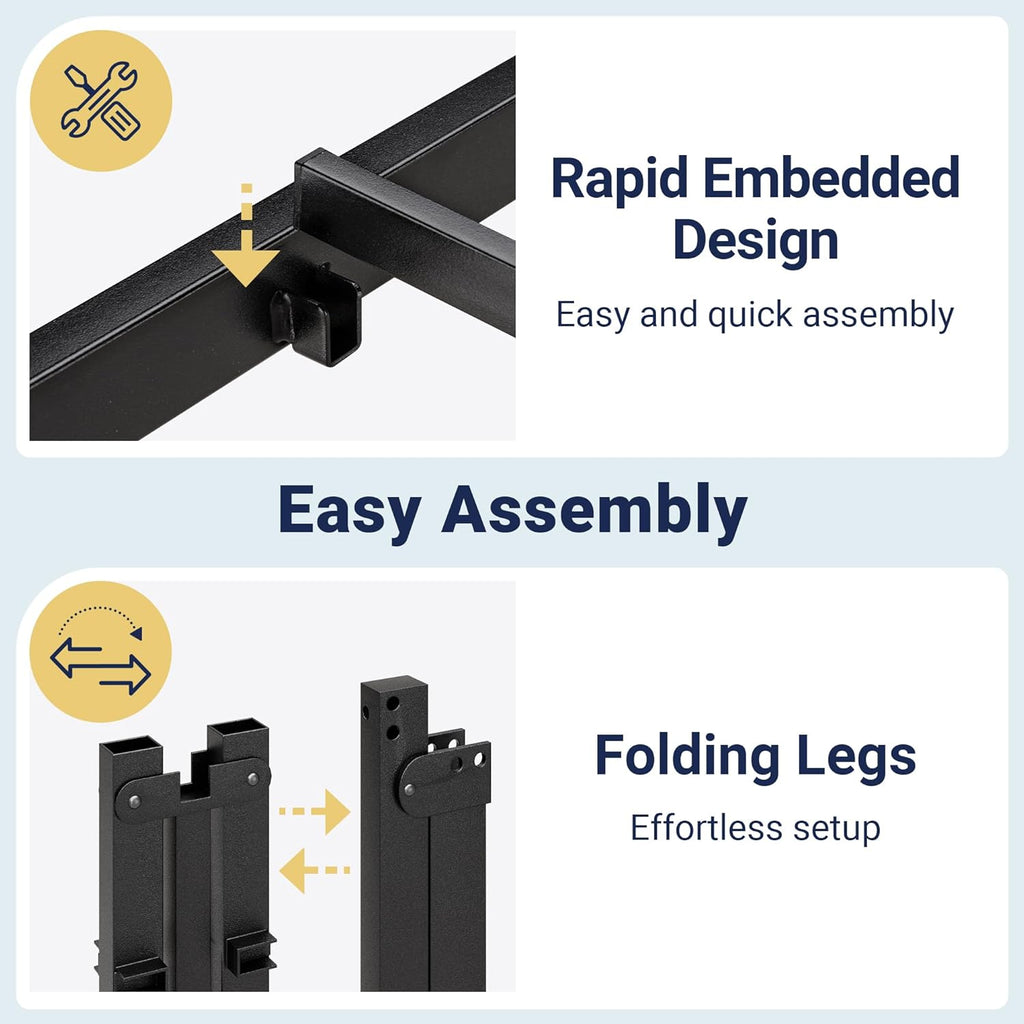 Full Bed Frame, 14 inch Metal Platform Beds with Storage Space, No Box Spring Needed and Easy Assembly, Black