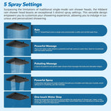 CUPC Certified 13'' Shower Head Combo, High Pressure 5 Spray Rainfall Showerhead, 10 Spray Mode Handheld