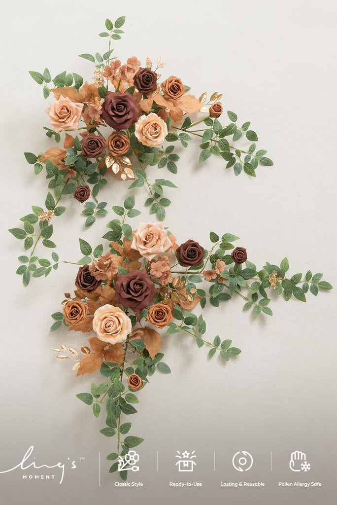 2PCS Artificial Floral Swags, Walnut Brown