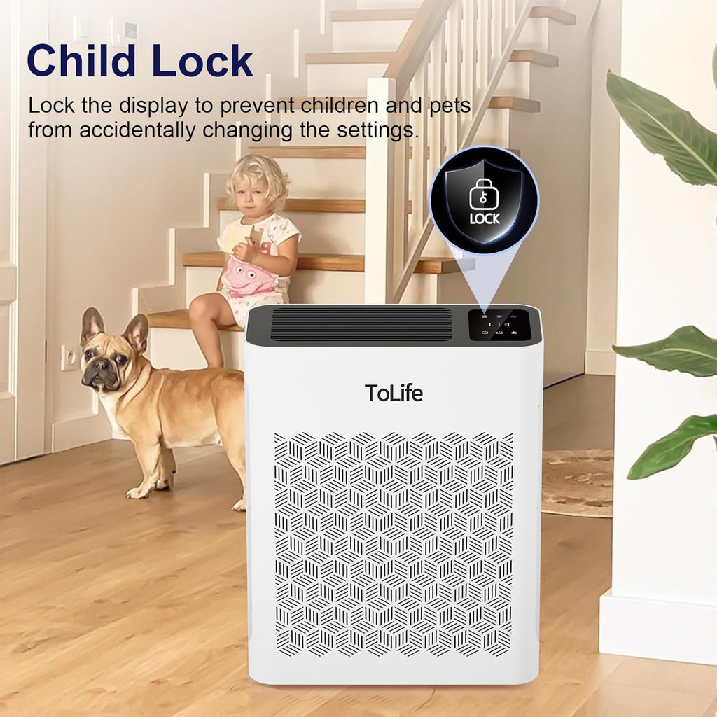 Air Purifier Large Room, HEPA Air Purifiers for Home Pets Hair with Washable Filter, Air Cleaner for