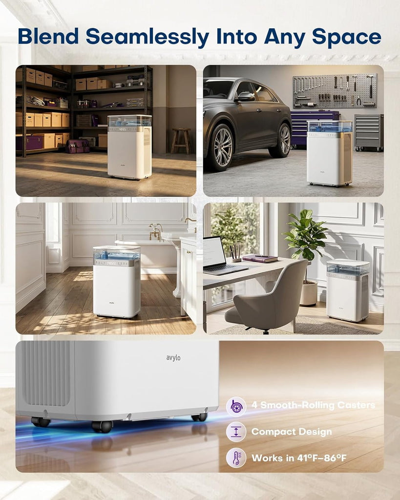 Dehumidifier for Basement with Pump, 2.11 Gallon Top-Mounted Water Tank, Max 90 Pint/D