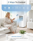 8000 BTU Portable Air Conditioner, 5-in-1 Cools 350 Sq.Ft, Quiet AC Unit with Fan & Dehumidifier, LED Display, Remote