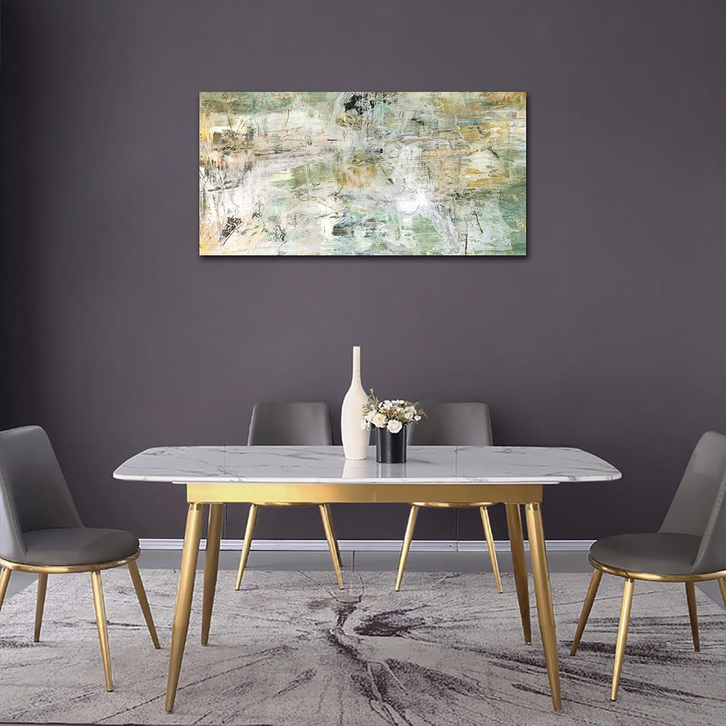 Brown Green Abstract Wall Art - Unearthed World Abstract Canvas Pictures for Wall Decor Modern Abstract Canvas