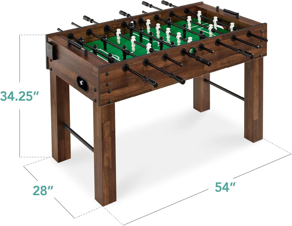 Full 54 Inch Regulation Foosball Table for Home, Game Room - Includes 2 Balls, 2 Cup Holders
