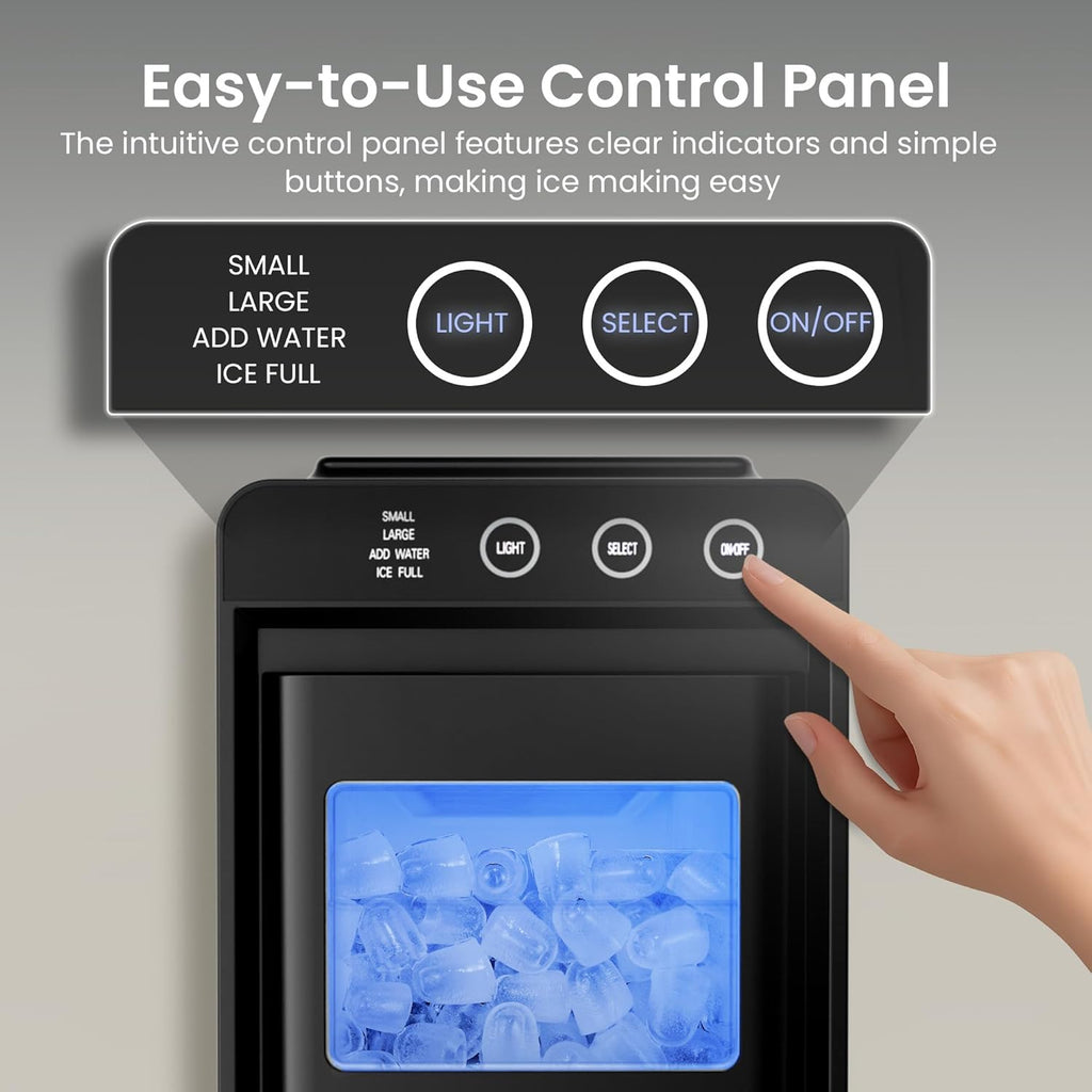 Ice Makers Countertop,26lbs in 24Hrs, Portable Ice Maker Machine with Self-Cleaning Function,Selectable Ice Size &