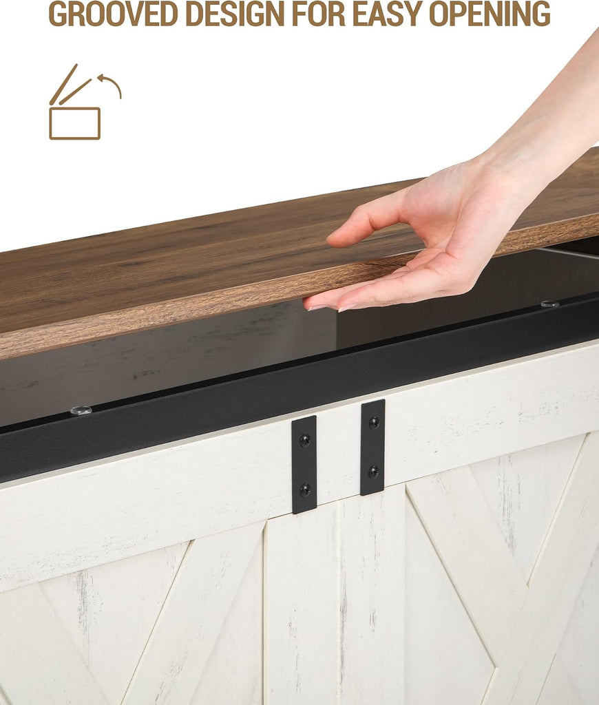 59" Storage Bench, Lift Top, 268L/70 Gal Large Chest | | Retro White, Farmhouse, FSC Wood, 330lb, Double Hinges