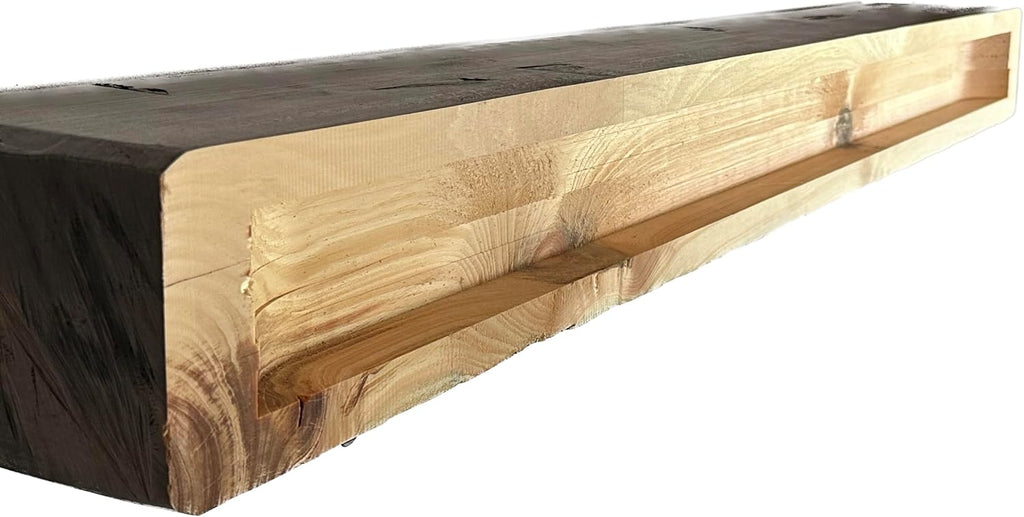 6" 8" 60" Solid Rustic Hand Hewn Fireplace Beam Mantels Handcrafted Amish Artisans, Sustainably Sourced Pine