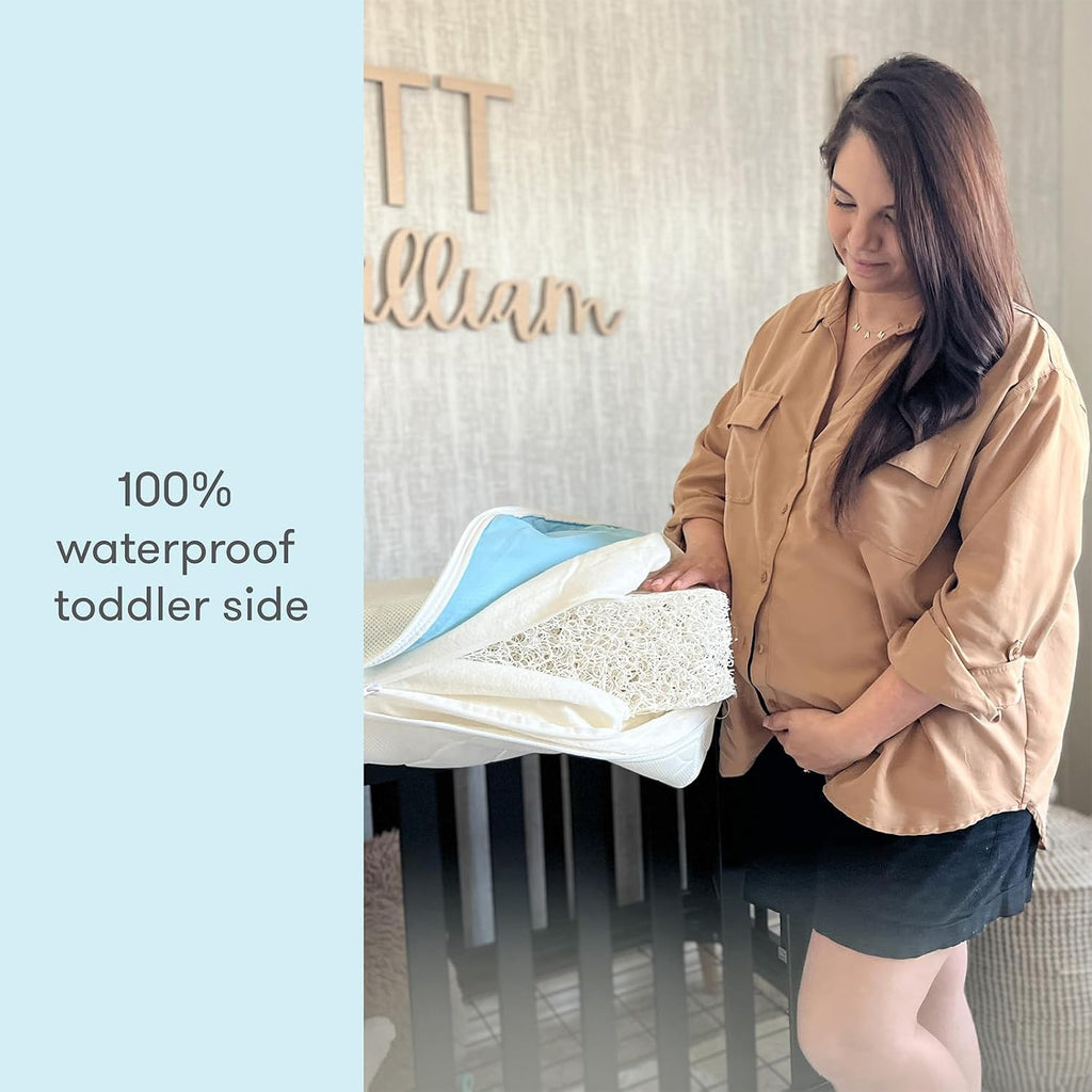 Waterproof Crib Mattress, Breathable & Washable - Grey