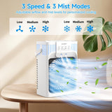 Portable Air Conditioners with Remote, 4-IN-1 Personal Evaporative Air Cooler with 3 Speeds & 3 Mist, 7