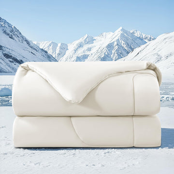 Cooling Comforter Queen Size - Summer Cooling Blanket for Hot Sleepers/Night Sweats, Double-Sided Cold Touch Silky