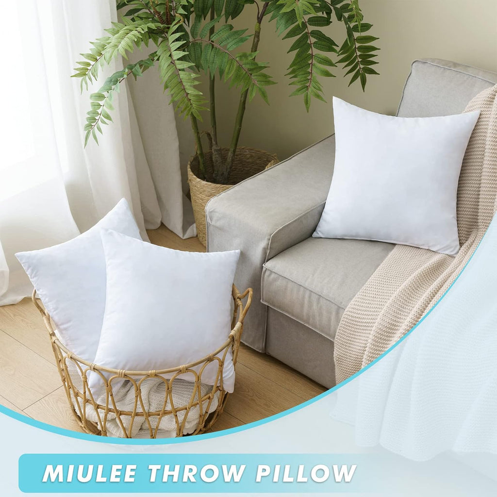 22x22 Pillow Inserts, Shredded Memory Foam Throw Pillows - Set of 2