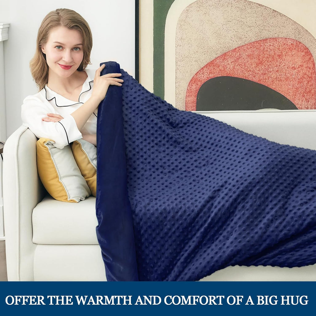 Weighted Blanket Queen Size Heavy Blanket Removable Soft Blue Blankets Microfiber Washable Heated Weighted Throw