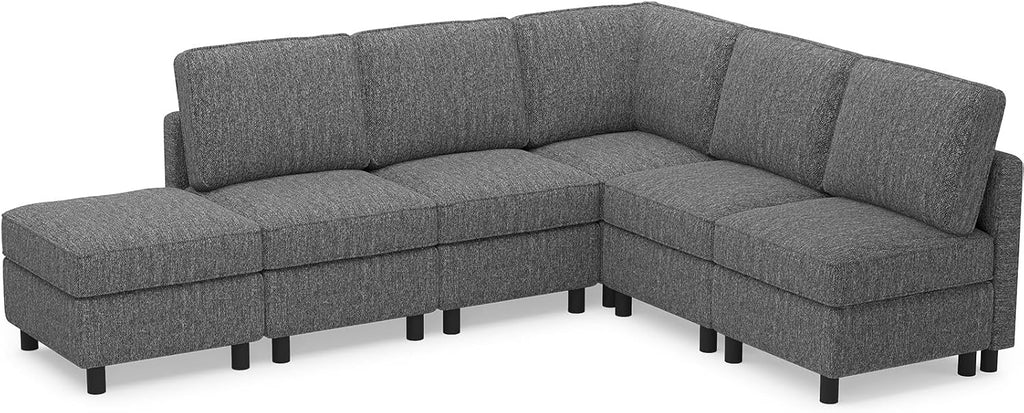 107.1" 6 Seats L Shaped Couch Modular Sectional Sofa Seat Couch with Storage Comfy Washable Sectional Couches Sofas
