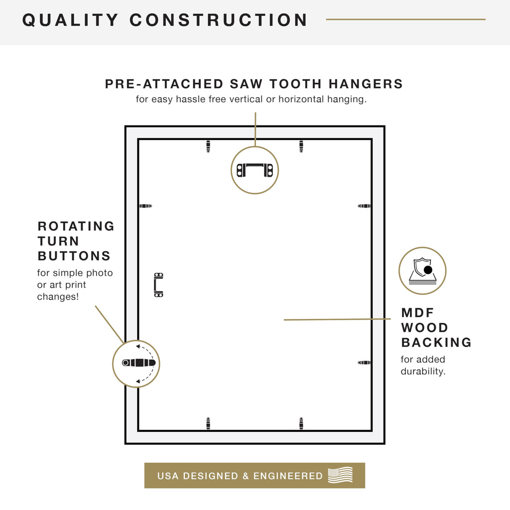 Studio Gallery Poster Frame, 16x20, Black Woodgrain, 1-Pack