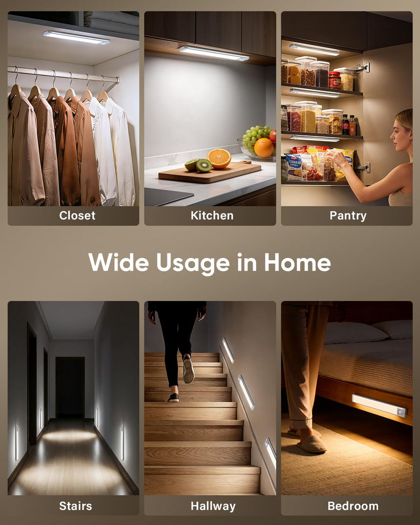 10inch Under Cabinet Lighting, Wireless Motion Sensor Light, 5 Pack