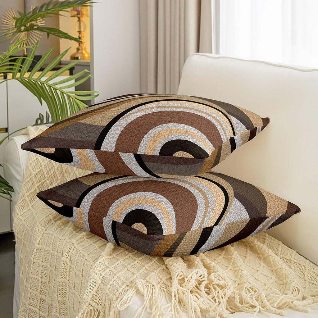 Geometric Throw Stripe Pillow Covers 22x22 Inches Soft
