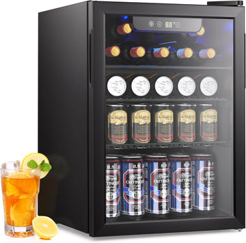 26 Bottle Wine Cooler, 95 Cans Beverage Refrigerator, 2.6 cu.ft Drink Fridge Dig