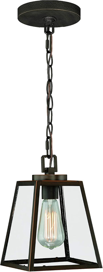 Grant Bronze Farmhouse Mini Pendant Ceiling Light Clear Glass