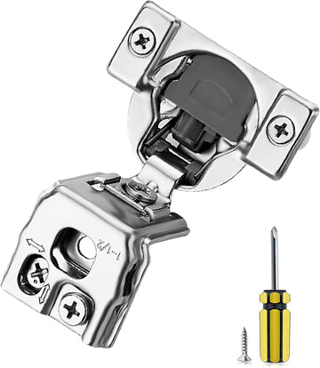 2 Pack 1 Pair 1-1/2 inch Overlay Soft Close Kitchen Cabinet Hinges Stainless Steel Adjustable Kitchen Hinges Satin