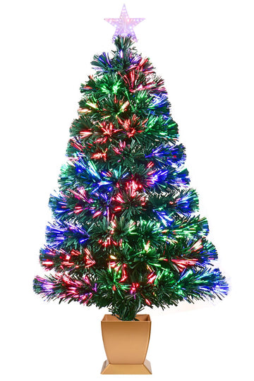 3ft Green Fiber Optic Christmas Tree, Pre-Lit Small Christmas Tree