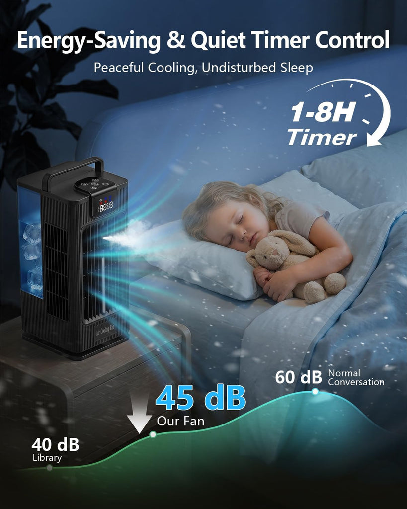 Portable Air Conditioner, 4-in-1 Personal Mini Air Conditioner Cooling Fan