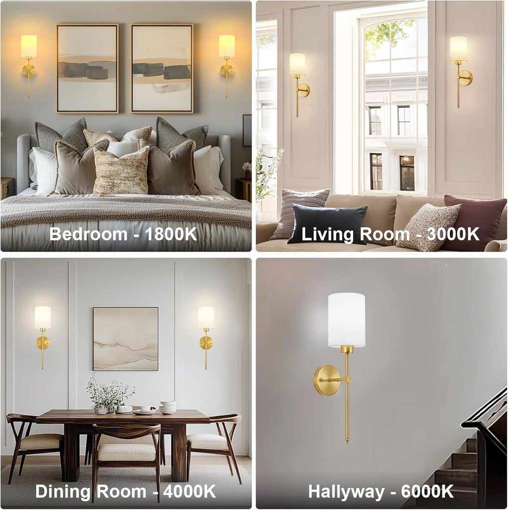 Battery Operated Wall Sconces Set of Two,Wireless Rechargeable Wall Light With Remote Control, Dimmable, Amber