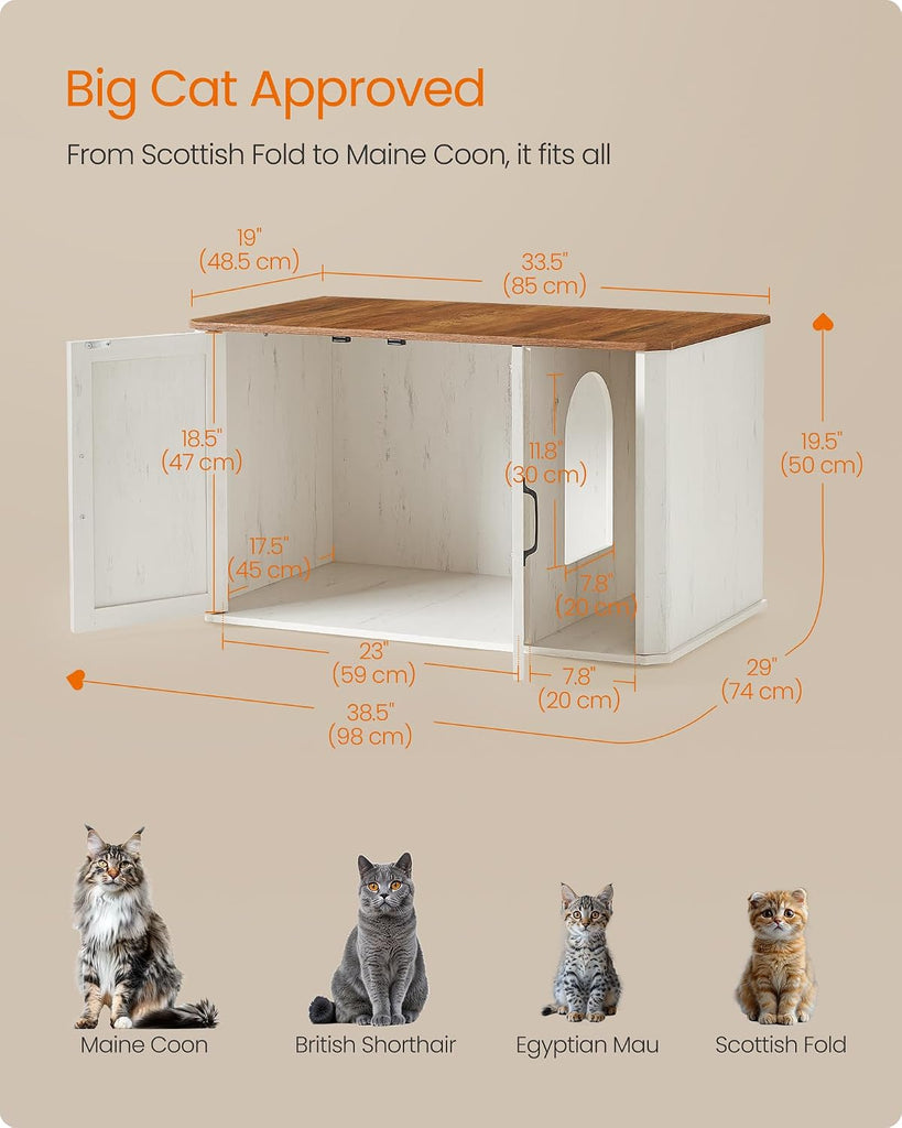 Litter Box Enclosure, Modern Cat Litter Box Furniture Hidden