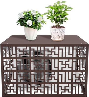 Outdoor Air Conditioner Privacy Fence Panels, 43" W x 31" H Metal AC Unit Cover, Aluminum Alloy Privacy Screen with
