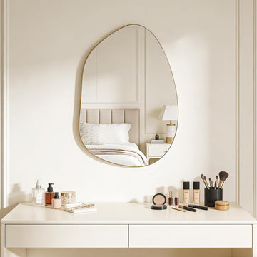 Irregular Wall Mirror Asymmetrical Mirror, Gold Mirror Living Room Entryway Bedroom, Decorative Modern Mirror