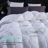 Pinch Pleat Waterfowl Feathers and Down Comforter Palatial King Duvet Insert,750+ Fill Power,1200TC 
