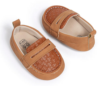 Baby Boys Girls Dress Loafers for Weddings & Baptism Faux Leather Prewalker Shoes with Non-Slip & Breathable Soles