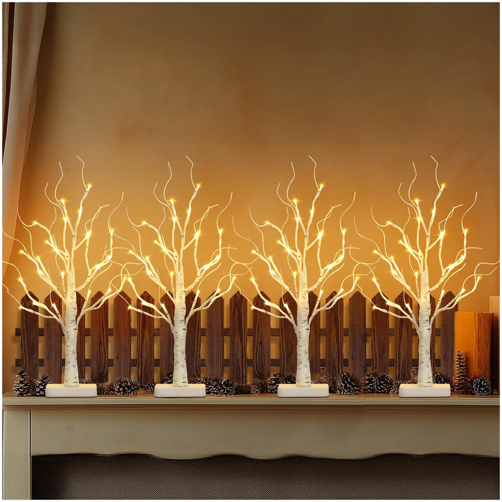 Lighted Birch Tree with LED Lights Christmas Decorations Indoor