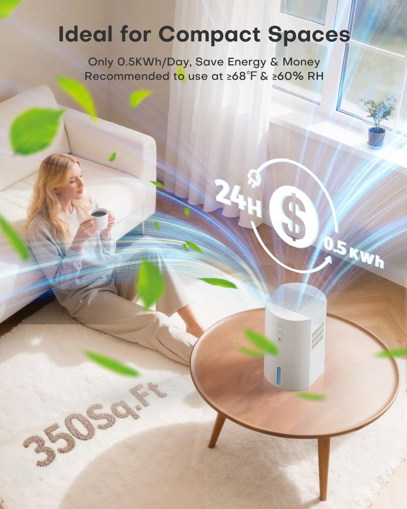 Dehumidifiers for Home, 35oz Dehumidifier for Bathroom with Auto Shut-off Auto Defrost