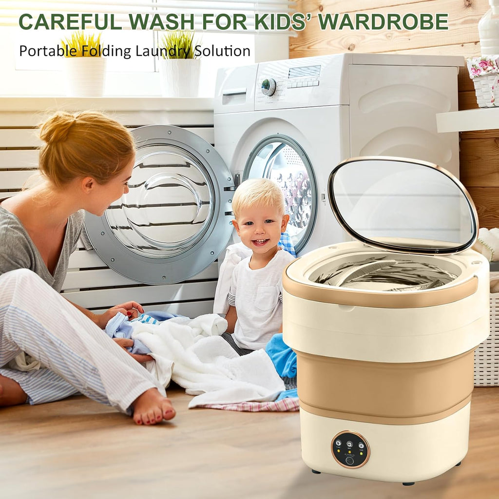 Portable Washing Machine 20L - Small Foldable Washer with Spin Basket, 3 Mode Deep Clean - Mini Laundry Machine for