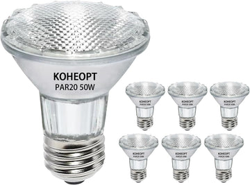 PAR20 Flood Bulbs, Dmimable Halogen fl25 Beam 50w 120v, 2700k Range Hood Light Bulbs,Eco Halogen Light Bulb Warm